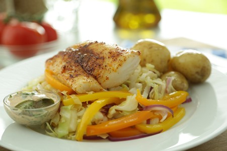 Chilli Cod with Roasted Cabbage