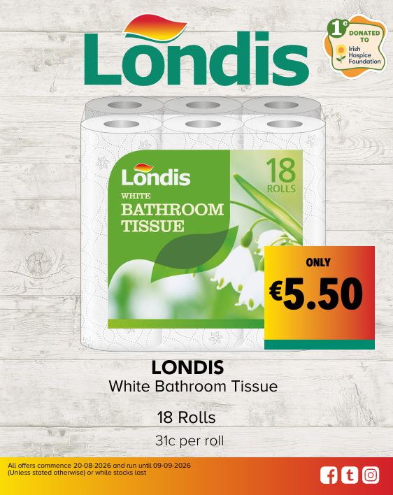 Londis 18 rolls toilet tissue