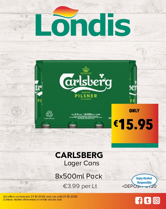 CARLSBERG Lager Cans 8x500ml Pack