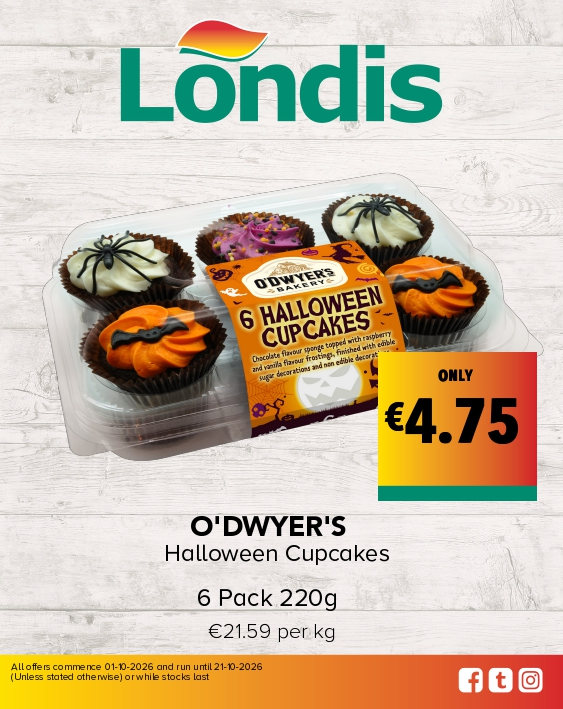 O'DWYER'S Halloween Cupcakes 6 Pack 220g